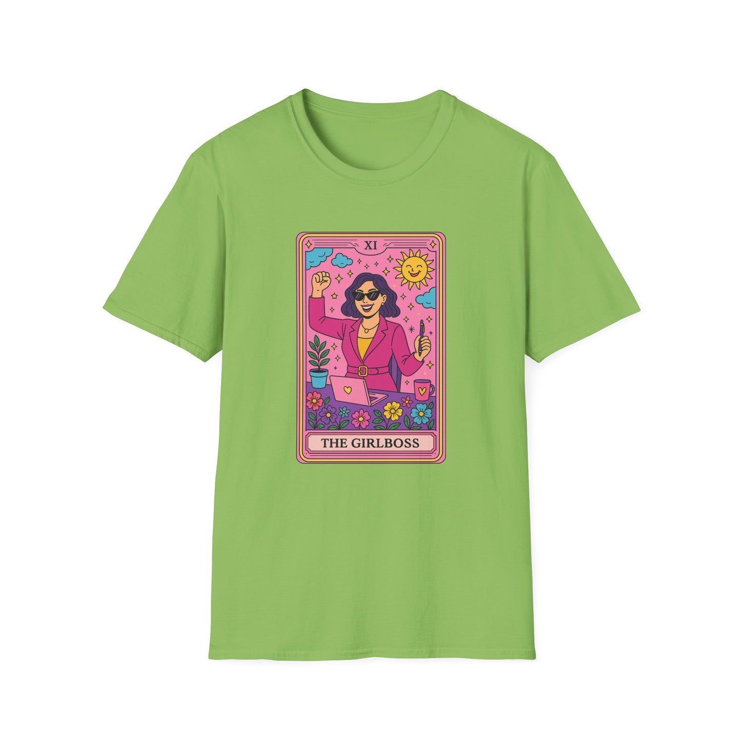 "The Girlboss" Cartoon Tarot Card T-Shirt
