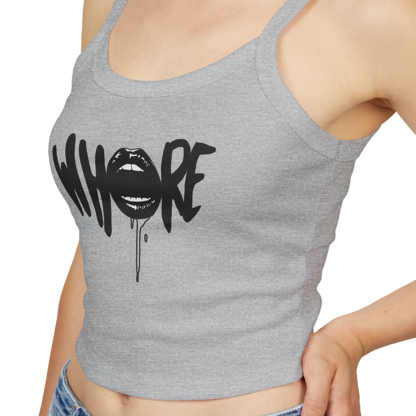 'Whore' Graffiti Lip Westentop