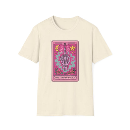"The Zero of Fucks" Cartoon Tarot Card T-Shirt