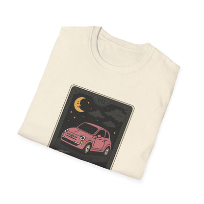 "The Chariot" Fiat 500 Cartoon Tarot Card T-Shirt