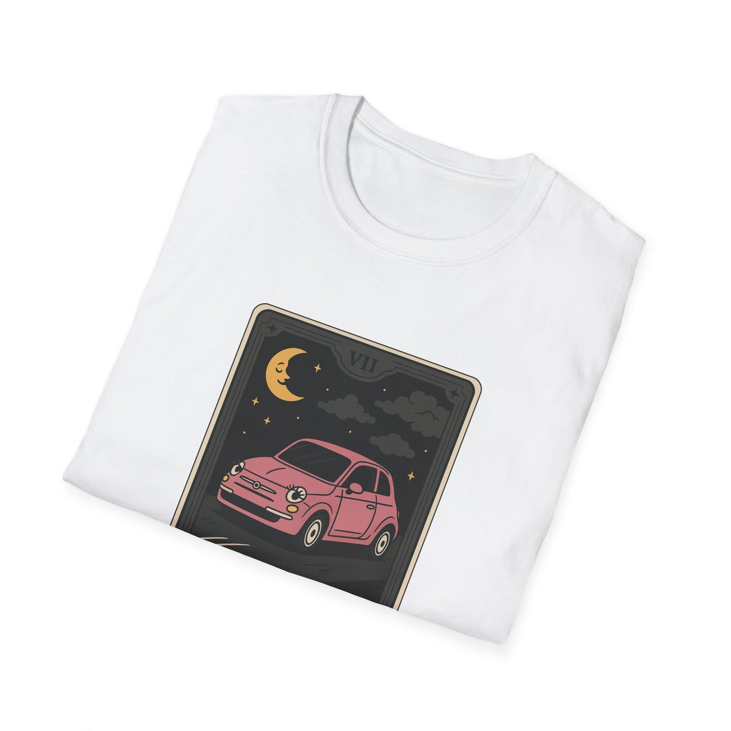 "The Chariot" Fiat 500 Cartoon Tarot Card T-Shirt