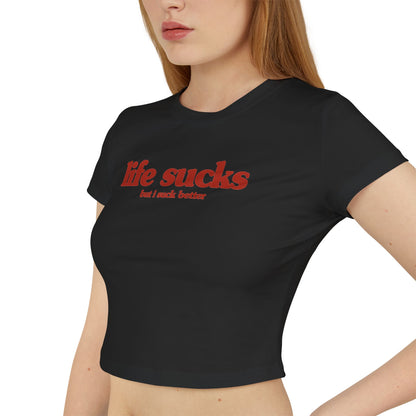 „Das Leben nervt, aber ich nerve besser“ Retro-Baby-T-Shirt