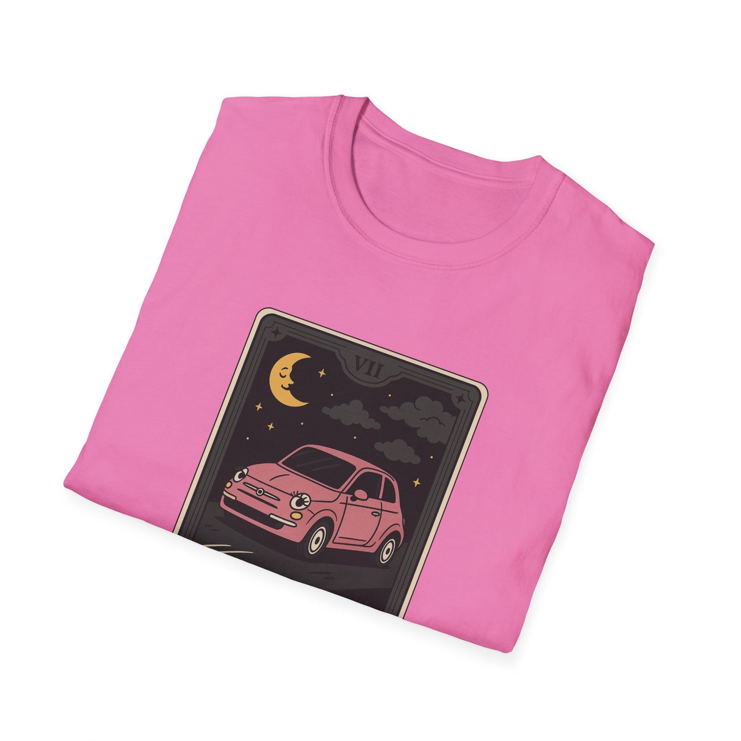 "The Chariot" Fiat 500 Cartoon Tarot Card T-Shirt