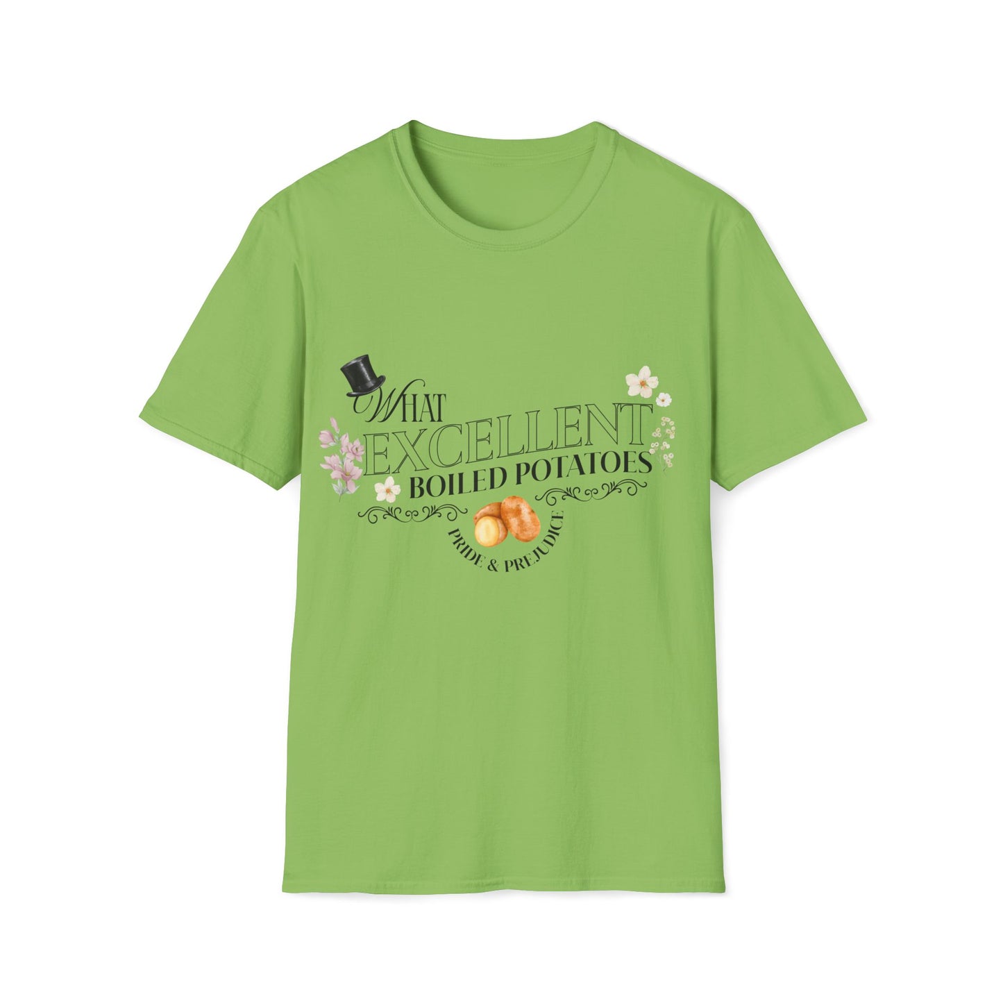 Pride and Prejudice "What Excellent Boiled Potatoes" Typography T-Shirt
