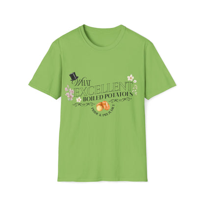 Pride and Prejudice "What Excellent Boiled Potatoes" Typography T-Shirt