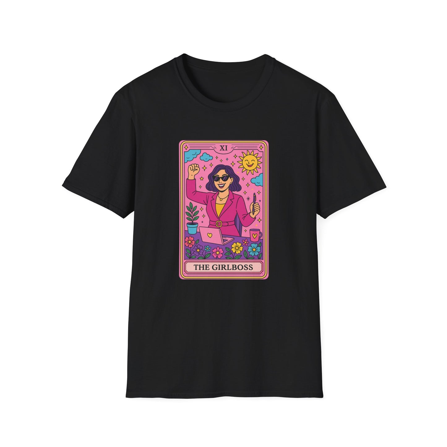 "The Girlboss" Cartoon Tarot Card T-Shirt